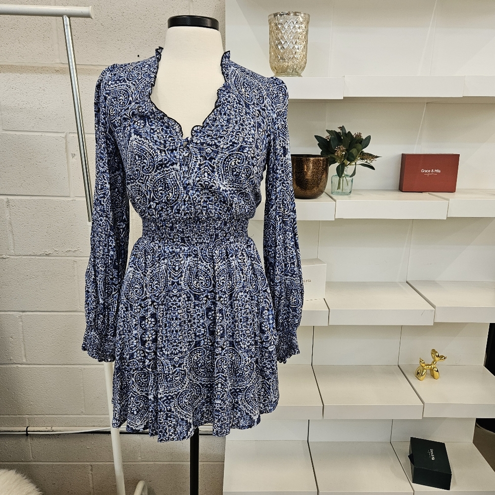 Paisley Dress with Metallic Threading
